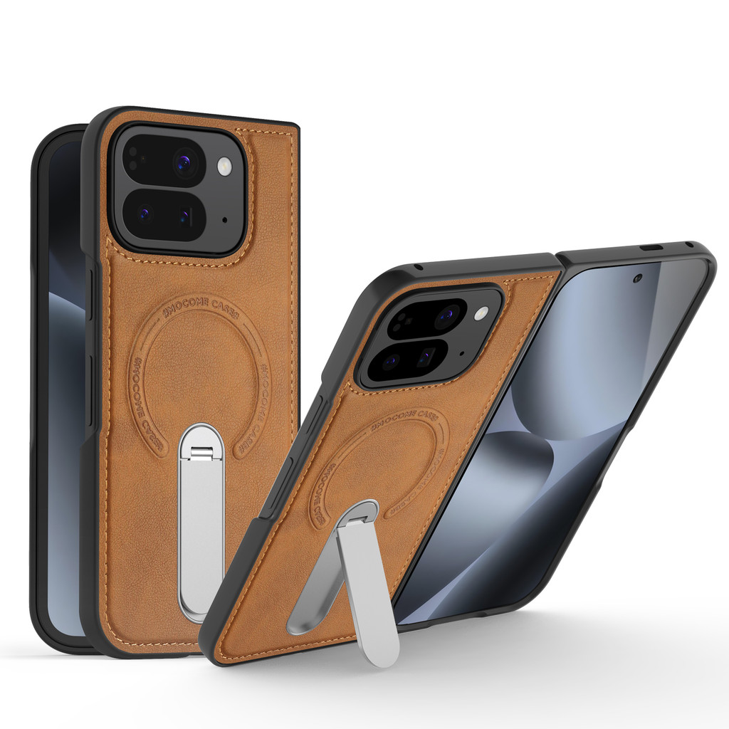 Dành Cho Google Pixel 10 Pro Fold / Pixel 9 PRO Fold Da Cao Cấp Không Dây Sạc Từ Tính Ốp lưng Giá Đỡ