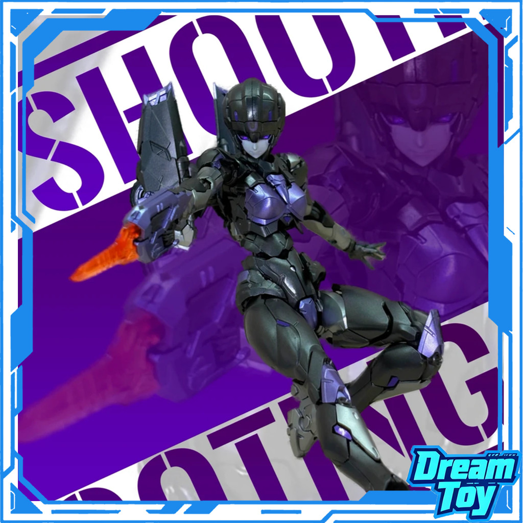 MD002 Arcee Transformers Mecha Girl Model Kit - Bộ lắp ráp hình hành động khớp nối đen trắng với nhi