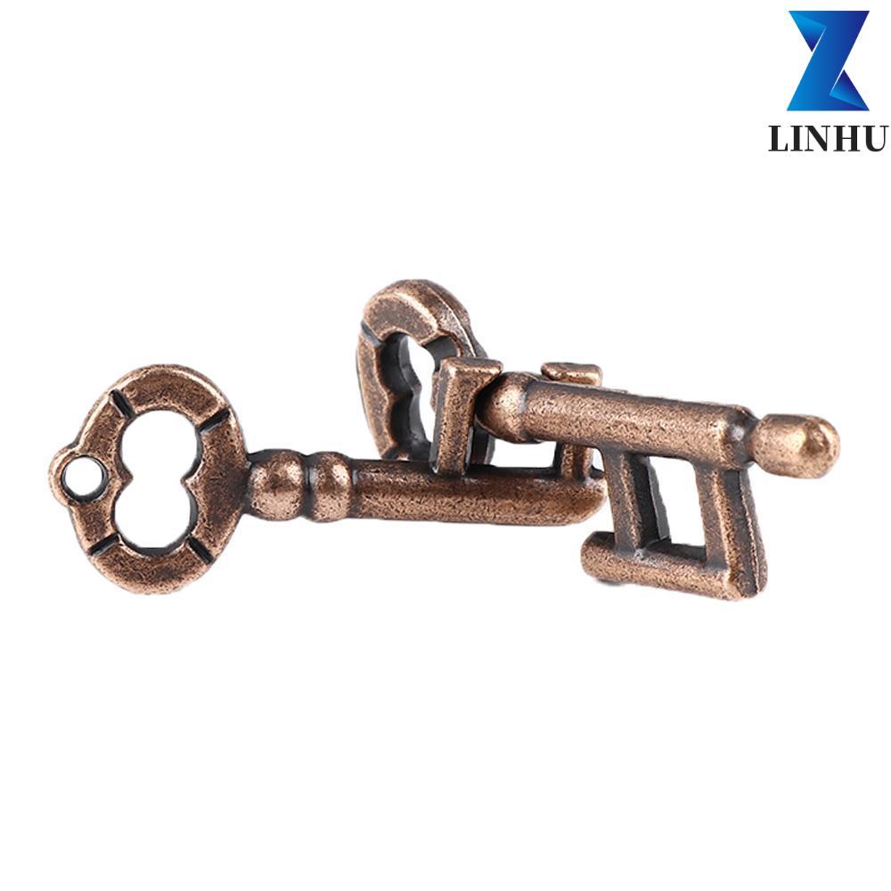LINHU Key Puzzle Hợp kim Brain Teaser IQ Test Đồ chơi thông minh