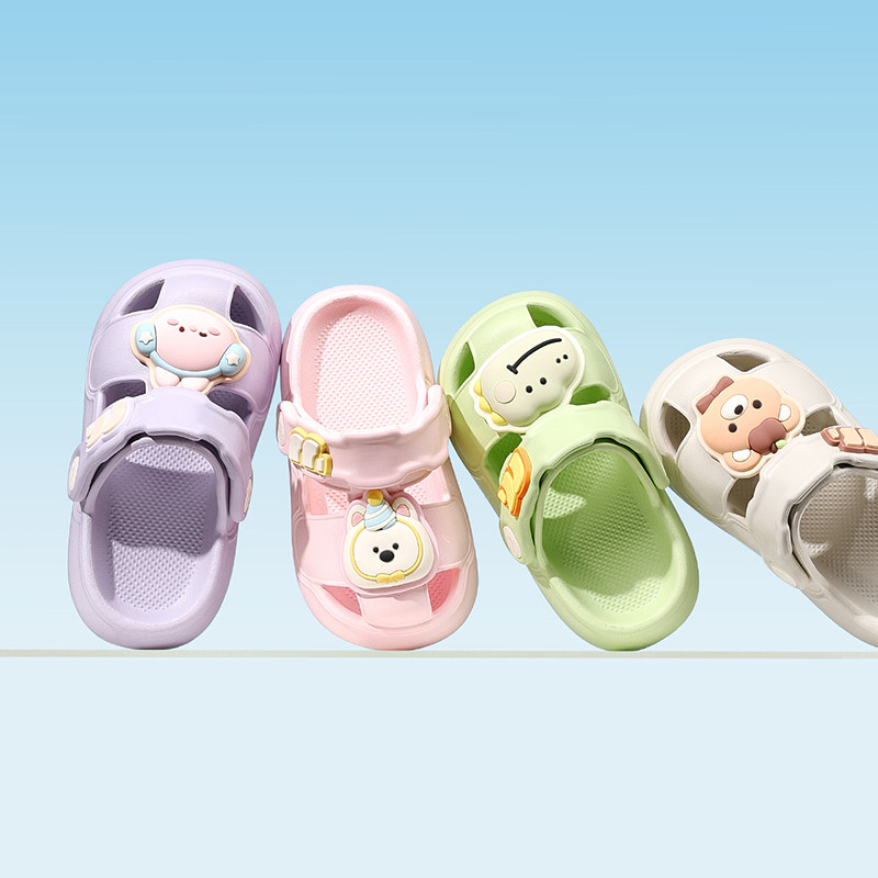 Cheerful Mario dép sandal bé trai bé gái loppy&dinosaur Nhiều màu mùa hè chống trượt dép sục cho bé 