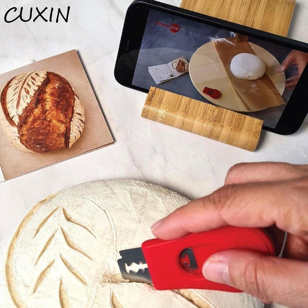 CUXIN 2 chiếc Máy cắt bột chua, có dao cắt thay thế Máy cắt tỉa bánh mì, Công cụ chấm điểm bánh mì Mini có thể mở rộng an toàn Tủ lạnh