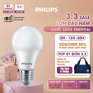 Bóng đèn LED PHILIPS tiết kiệm điện Essential E27 5W 7W 9W 11W 13W (vàng, trắng) (01 bóng) - Đèn Philips