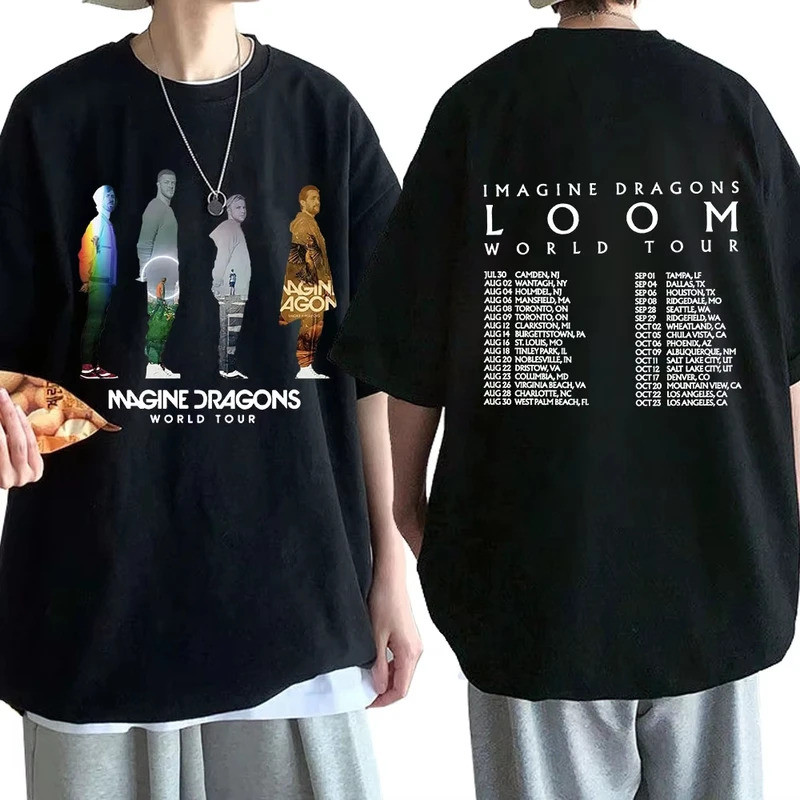 Imagine Dragons Band Cotton Áo Thun Nam Quá Khổ In Đồ Họa Từ Loom Album Tay Ngắn Rock Punk Y