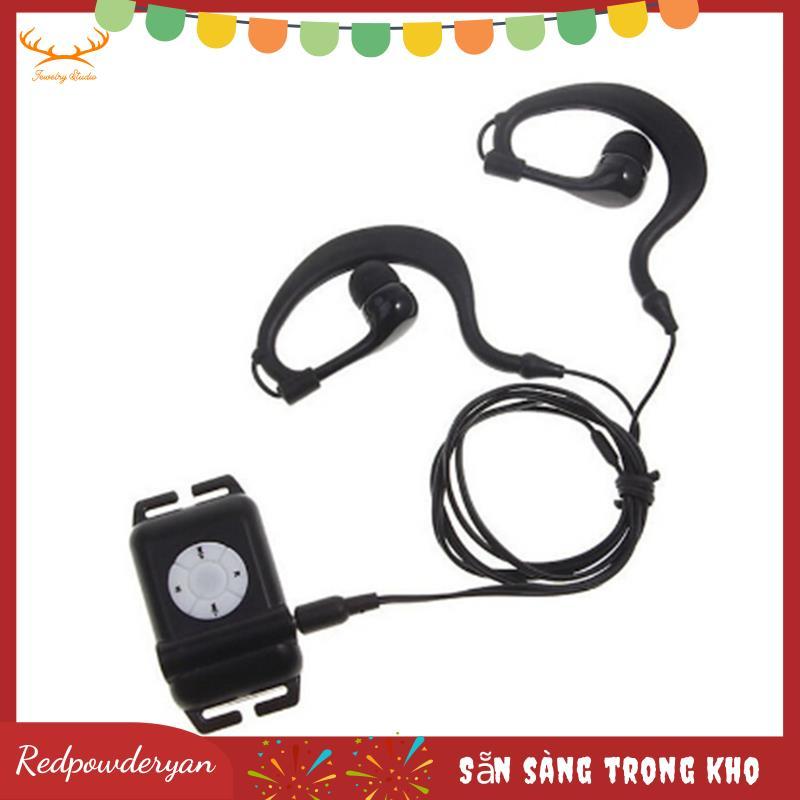 [Sẵn sàng] Mp3 để bơi lội Máy nghe nhạc MP3 chống nước có tai nghe FM Mp3 để lướt sóng Loại đeo tai 