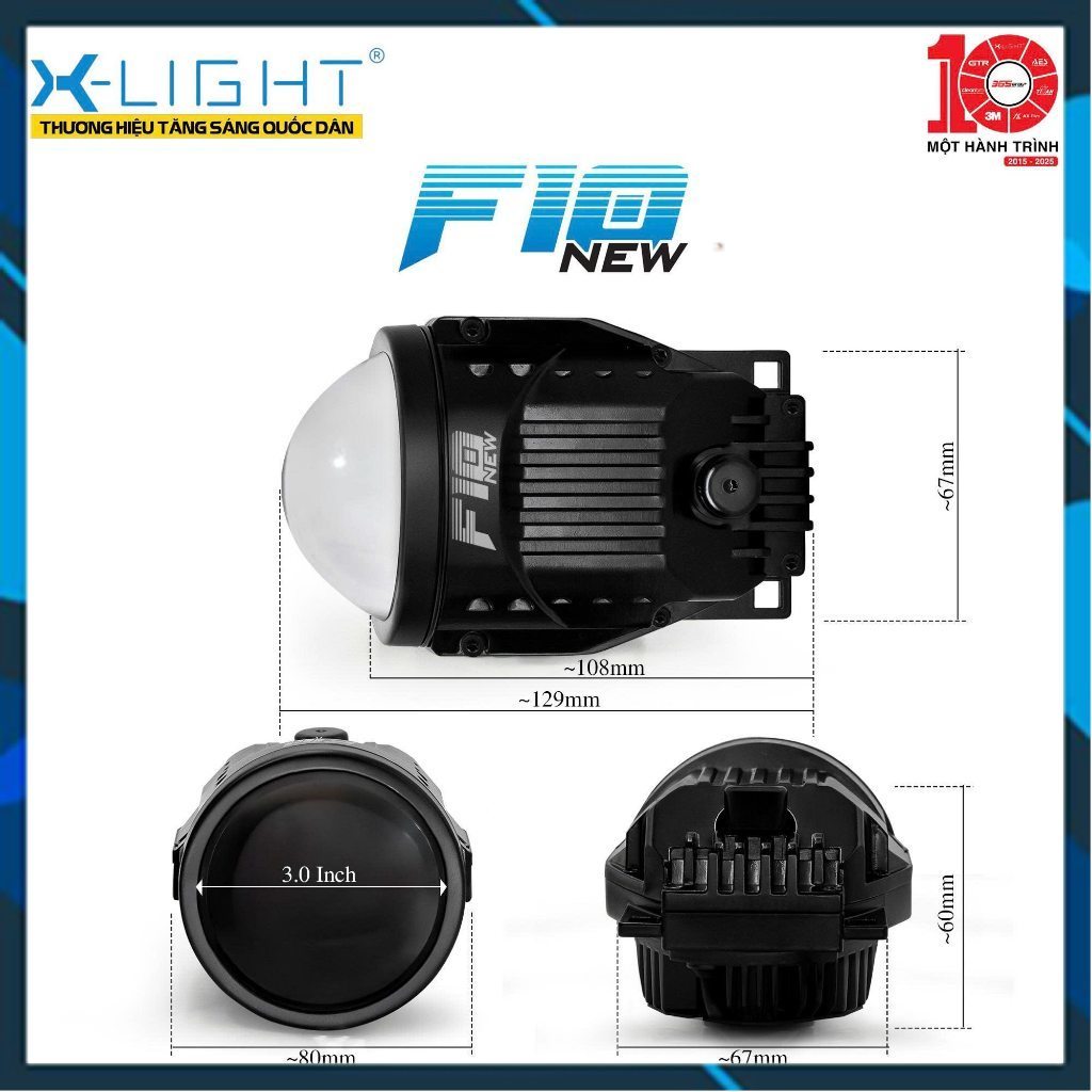 [Hàng mới về] Bi led gầm Xlight F10 2025 - Quạt tản nhiệt kép