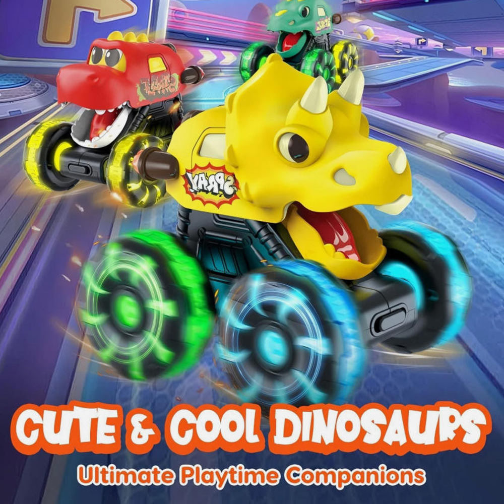 Children's Press Inertia Light Dinosaur Car Toy Monster Bigfoot Car Luminous Inertial Sliding