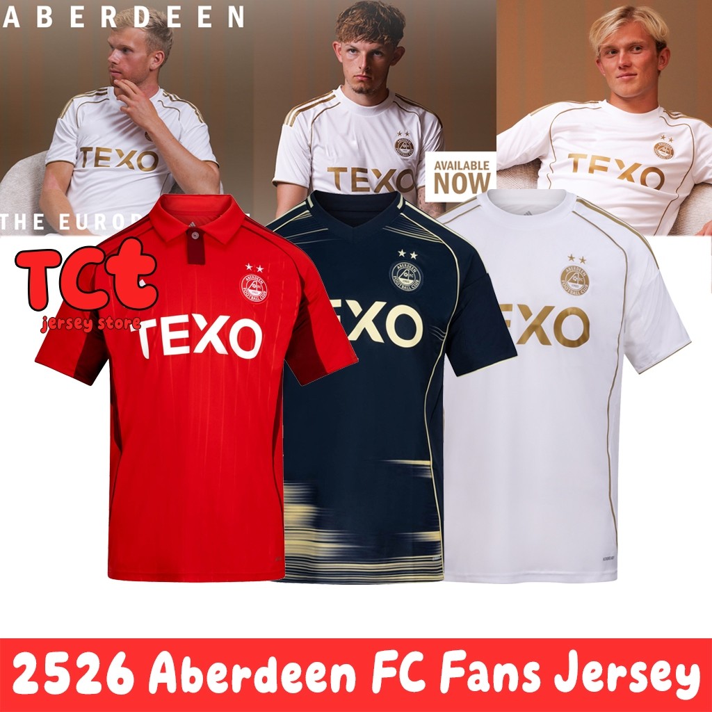 S-4XL Áo Đội Tотterbol Aberdeen FC 2025/2026 Cho Nam
