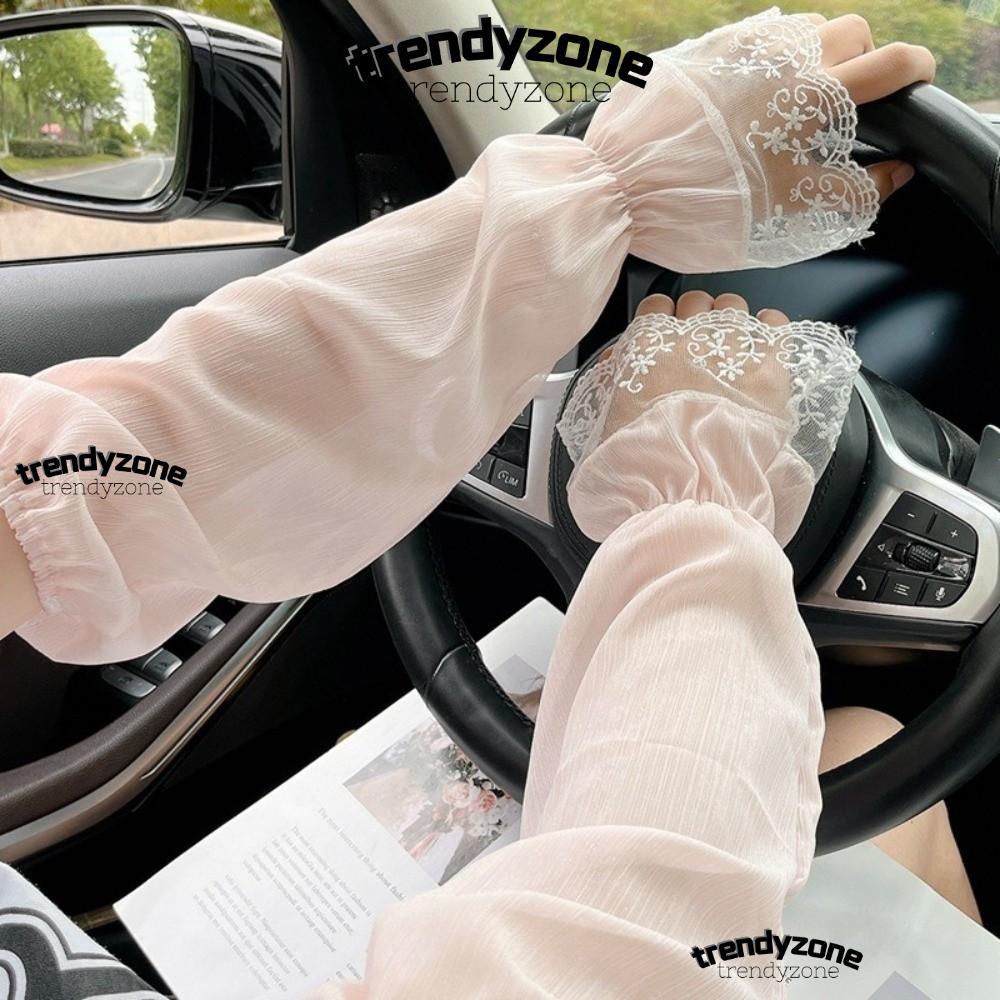 Găng tay lái xe Trendyzone A0 - Chống nắng mỏng, chống tia cực tím, ren hoa thoáng khí cho mùa hè