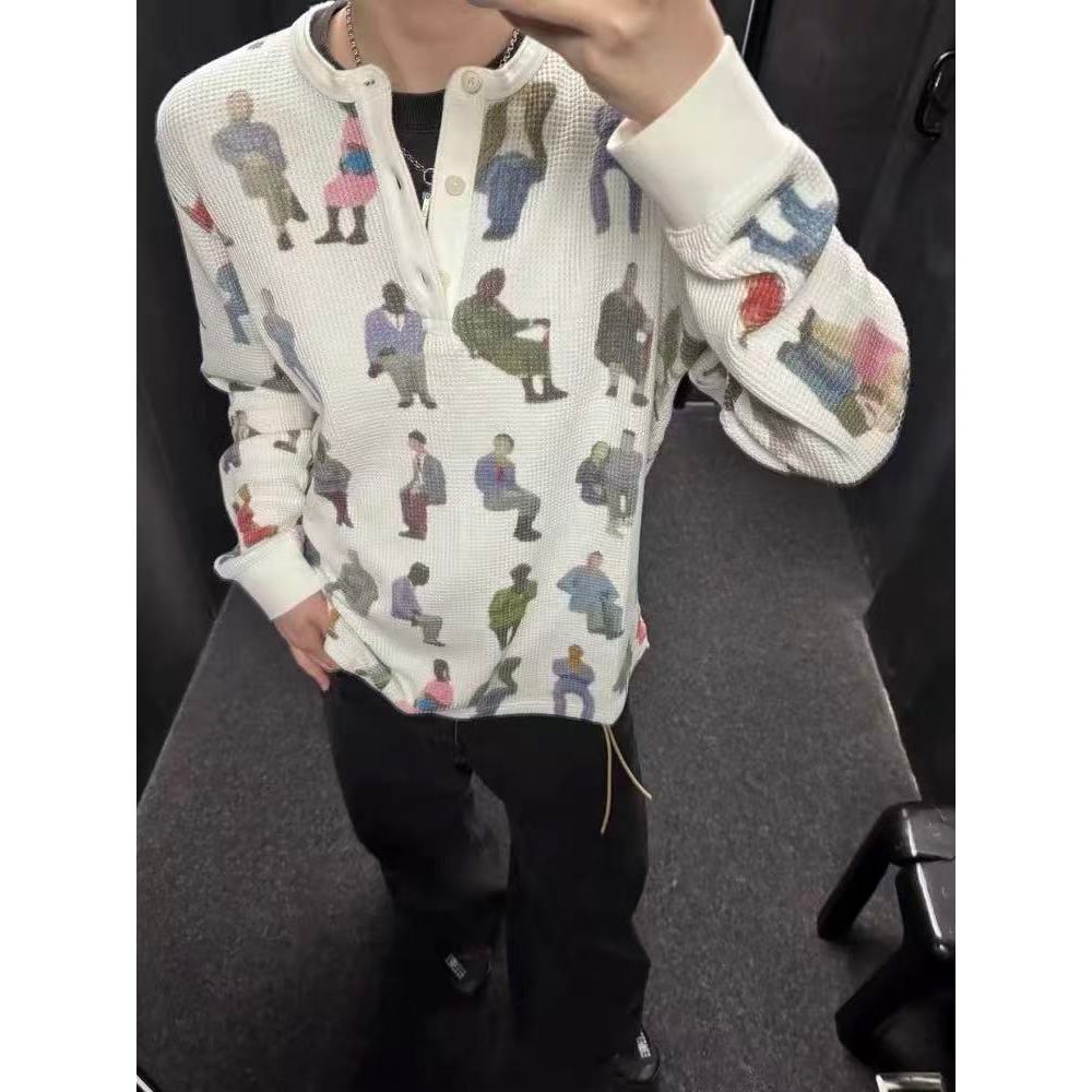 JW Anderson Mùa Hè 2025 - Áo Khoác Tay Dài In Hình Nhân Vật Phong Cách Trẻ Em Hiện Đại