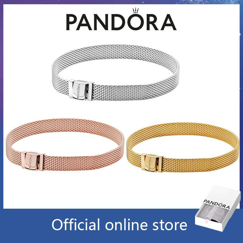 Vòng cổ và vòng tay bạc S925 PANDORA Reflexions lưới