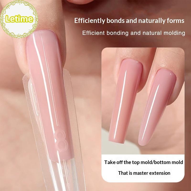 Letime 140 / 280 Chiếc Sandwich Dual Nail Forms Extensions-Dual Forms Top Bottom Mold Long Square Al