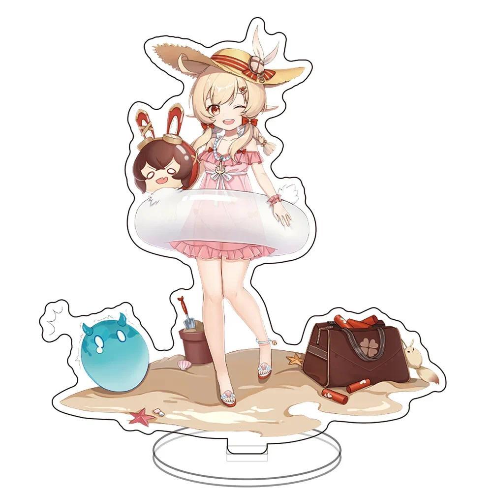 Yuan Shen Acrylic Standee Ganyu Klee Lumine Keqing Game Character Figure Desktop Decor Collectible R
