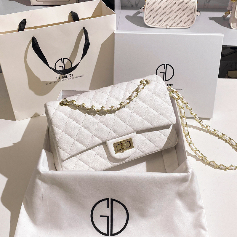 Hồng Kông IT GDLEDY Da Thật Chính Hãng Cổ Điển Tất Cả Trận Đấu Túi Đeo Vai Nữ Dung Tích Lớn Họa Tiết