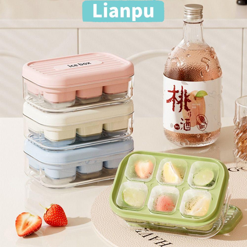 Khay làm đá viên mùa hè LIANPU, di động có hộp lưu trữ Máy làm đá viên, cấp thực phẩm DIY nhanh đông lạnh ép loại máy làm hộp đá Thanh