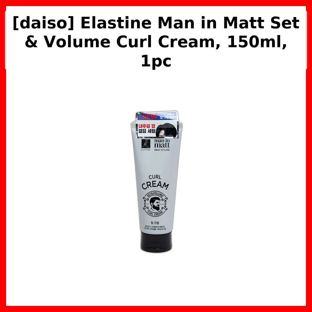 [daiso] Elastine Man in Matt Set & Volume Curl Cream, 150ml, 1pc / Kem dưỡng tóc Hàn Quốc của DAON M