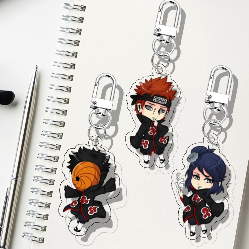 Akatsuki Keychain Acrylic | Gantungan Kunci Akatsuki Acrylic UV PRINT 2 sisi on 3 MM Acrylic Frame