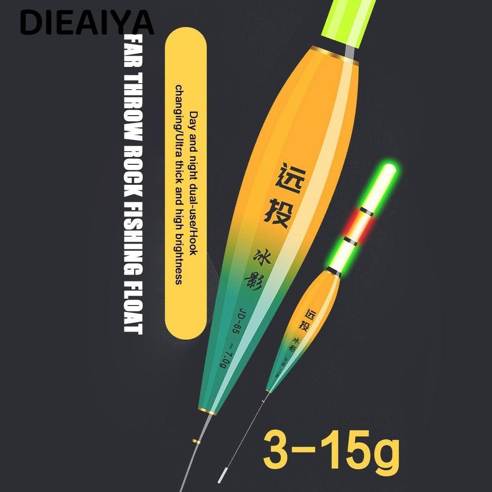 DIAIYA Phao Câu Cá Điện Tử, Ống Trôi Trượt 3 Phao Câu Cá Đá Nhẹ, Phao Phao Dài Thiết Kế Đuôi Dài 4-5