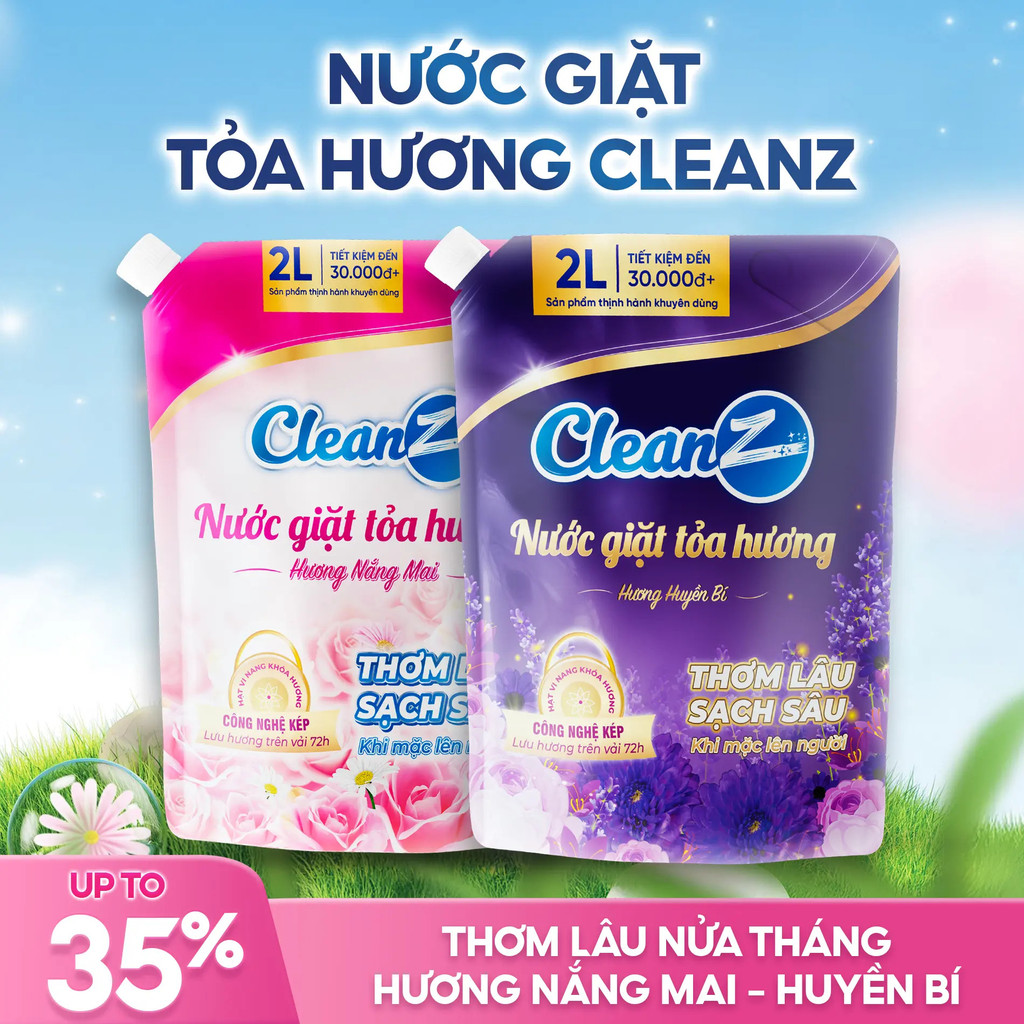 [MUA 1 TẶNG 1] Nước Giặt Sạch Thơm CleanZ Với Công Nghệ Làm Sạch Sâu, Hương Thơm Lâu Dài, Bảo Vệ Màu