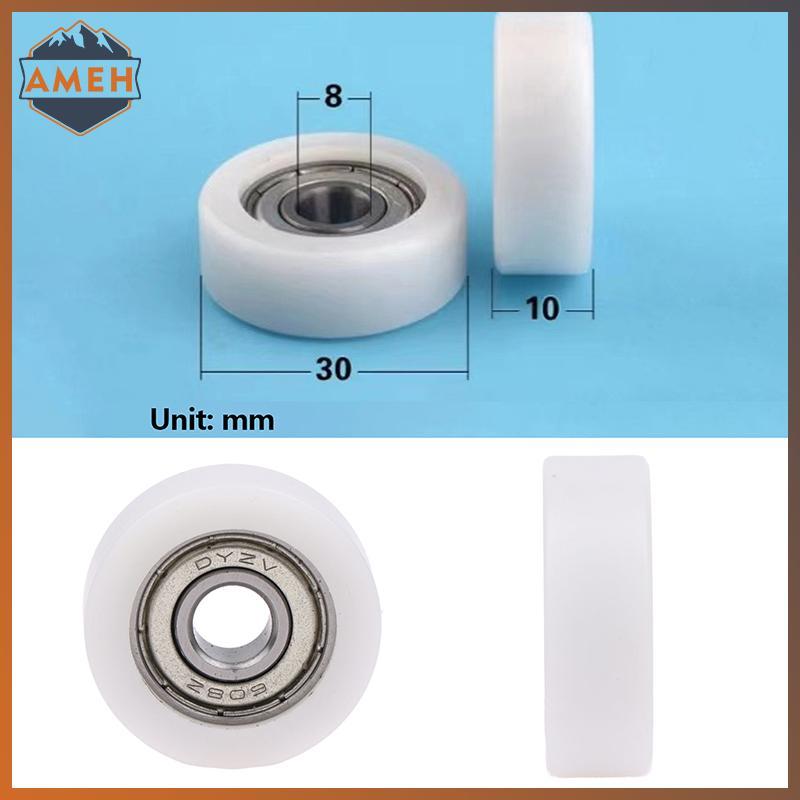 Technicolorepic 1PC 8 * 30 * 10mm Tiêm Đúc Nylon Vòng Bi Bánh Xe Vòng Bi 608 Con Lăn Bánh Xe Tra Đườ