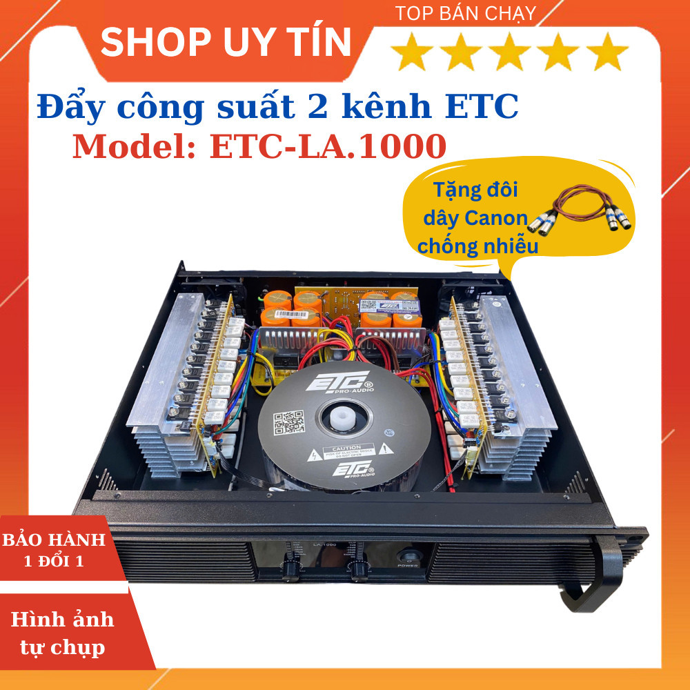Cục Đẩy 2 kênh ETC LA1000 Chính Hãng – 8 Tụ Lọc, 40 sò, Công Suất 1000W/Kênh / Main JBL LA1300 32 sò