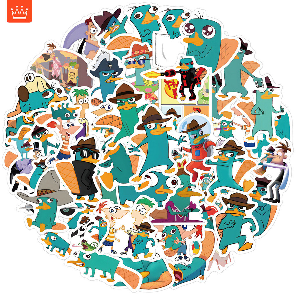 J· Bộ Sticker Perry The Platypus Hình Dán Chống Nước Nhãn Dán Tem Dán Graffiti Phim Hoạt Hình Cho Tr