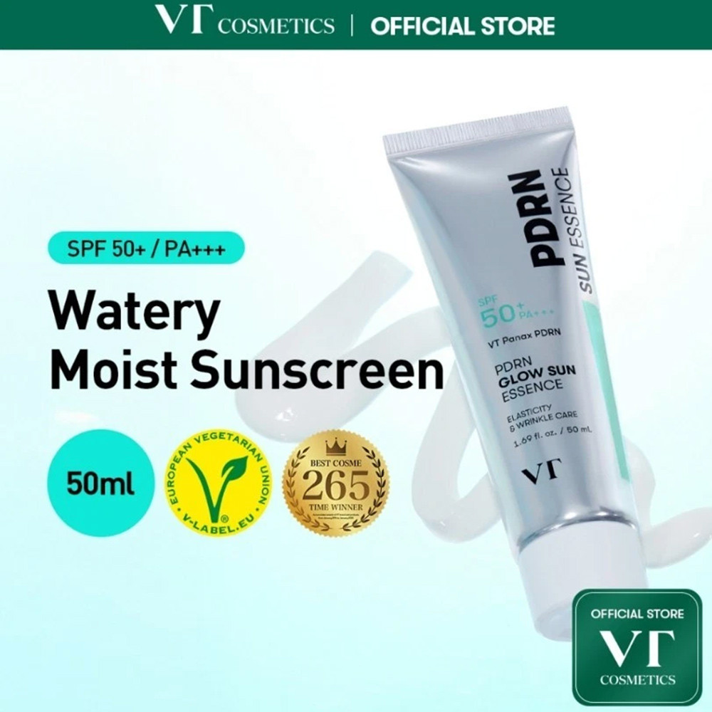 VT PDRN Unisex Glow Sun Essence 50ml PDRN Glow Serum Sunscreen