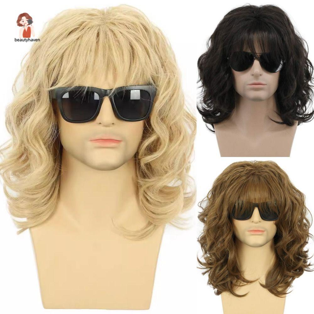 Tóc giả cosplay cho nam - Natural Waves & Hippie Style | Màu nâu dài