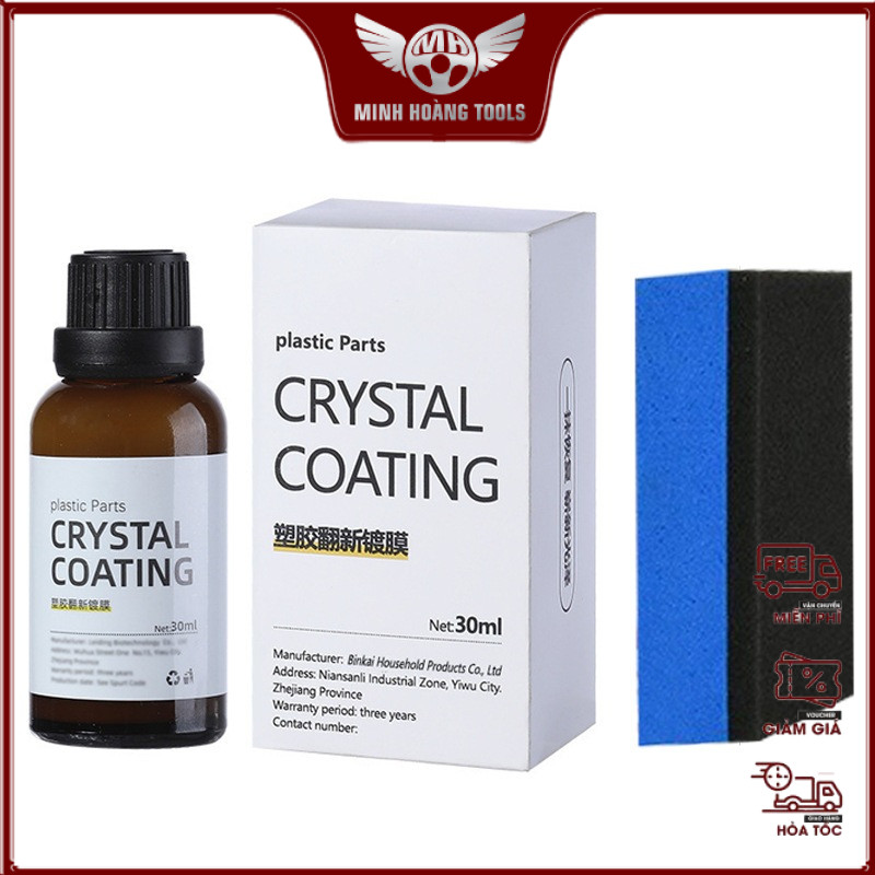 Combo 2 chai dung dịch Phục Hồi Nhựa Nhám Chuyên Dụng CRYSTAL COATING Dung Tích 30ml