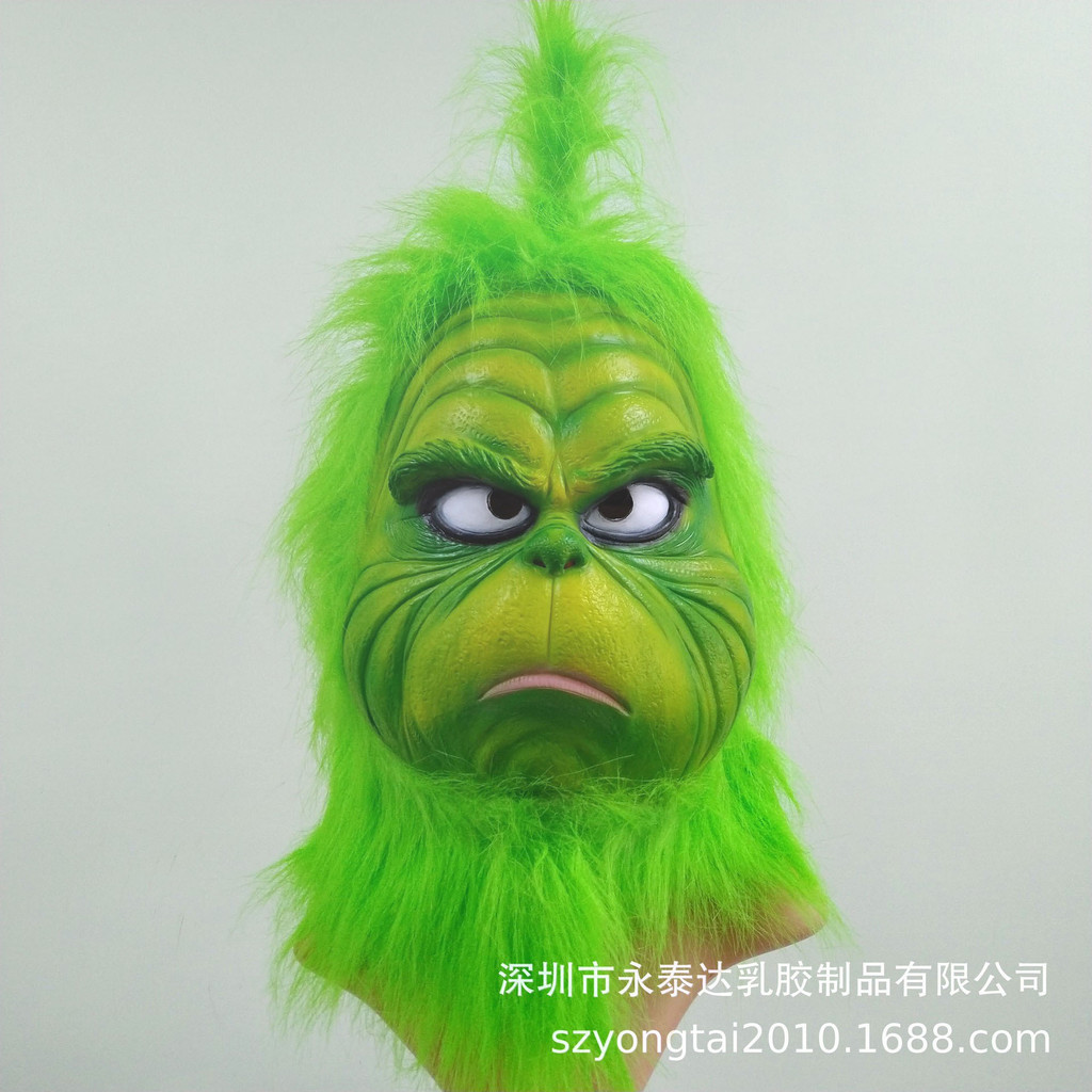 Cổ Mặt nạ cao su Grinch Giáng sinh, Hàng hóa phim Grinch, Mũ đội đầu Grinch còn hàng Bầu không khí s