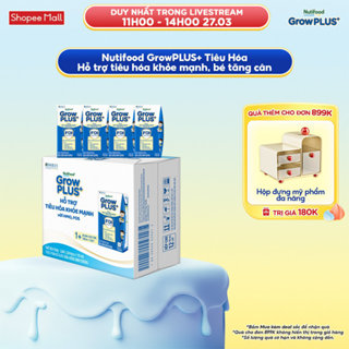 Thùng 24 hộp x 110ml Sữa bột pha sẵn Nutifood Sweden GrowPLUS+ Tiêu Hóa (Xanh Nhạt) 1+ - Tiêu hóa khỏe, tăng cân