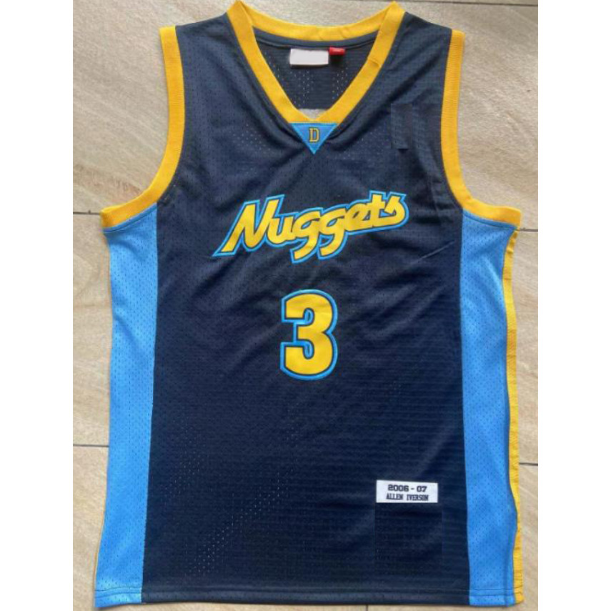 Phiên bản thêu Áo bóng rổ Denver Nuggets Jersey Vest Anthony Iverson