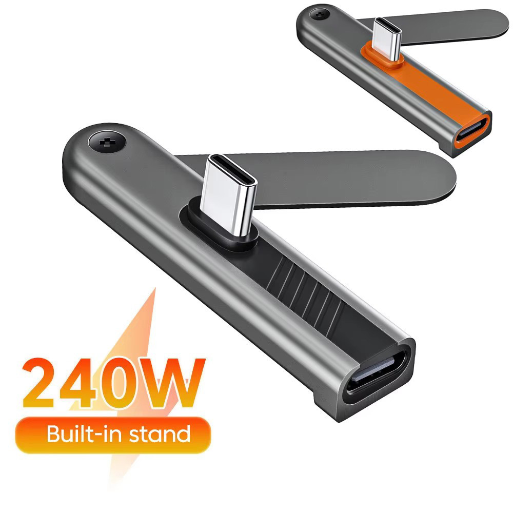 Elough 240W USB C Bộ chuyển đổi OTG Type C sang Type C Sạc nhanh Đầu nối giá đỡ có thể gập lại