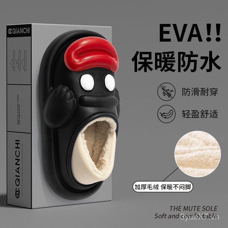 Hey White Gang Big Mouth Dép Cotton ngộ nghĩnh Cặp đôi