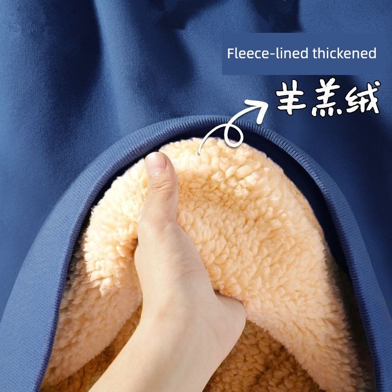 áo sweater nam áo sweater Áo nỉ cổ tròn lông cừu, dáng rộng, dành cho nam