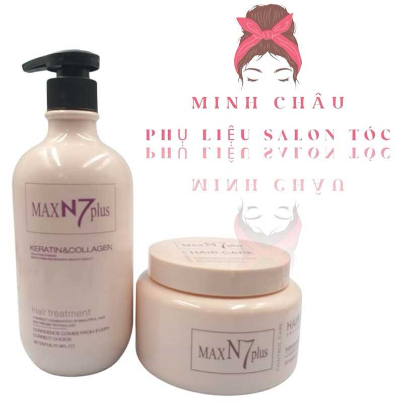 Kem hấp tóc Max N7 Plus chính hãng 500ml, kem ủ tóc N7 hoàn hình siêu phục hồi tóc hư tổn