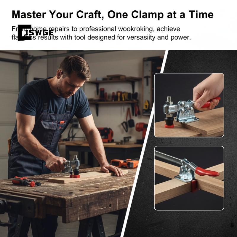 [CISWGE] 27KG Giữ Qui Kẹp ngang GH201 Bàn làm việc cho các dự án DIY và sử dụng công nghiệp [MỚI]