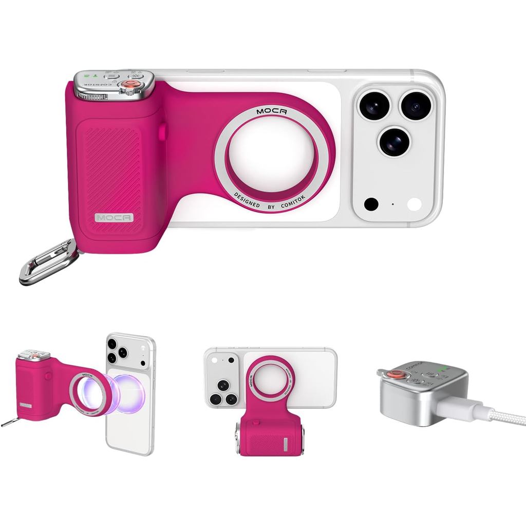 COMITOK MOCA iPhone 17 Pro Camera Grip Không cần ứng dụng cho iOS26, iOS17 và iOS18 tương thích, Tay