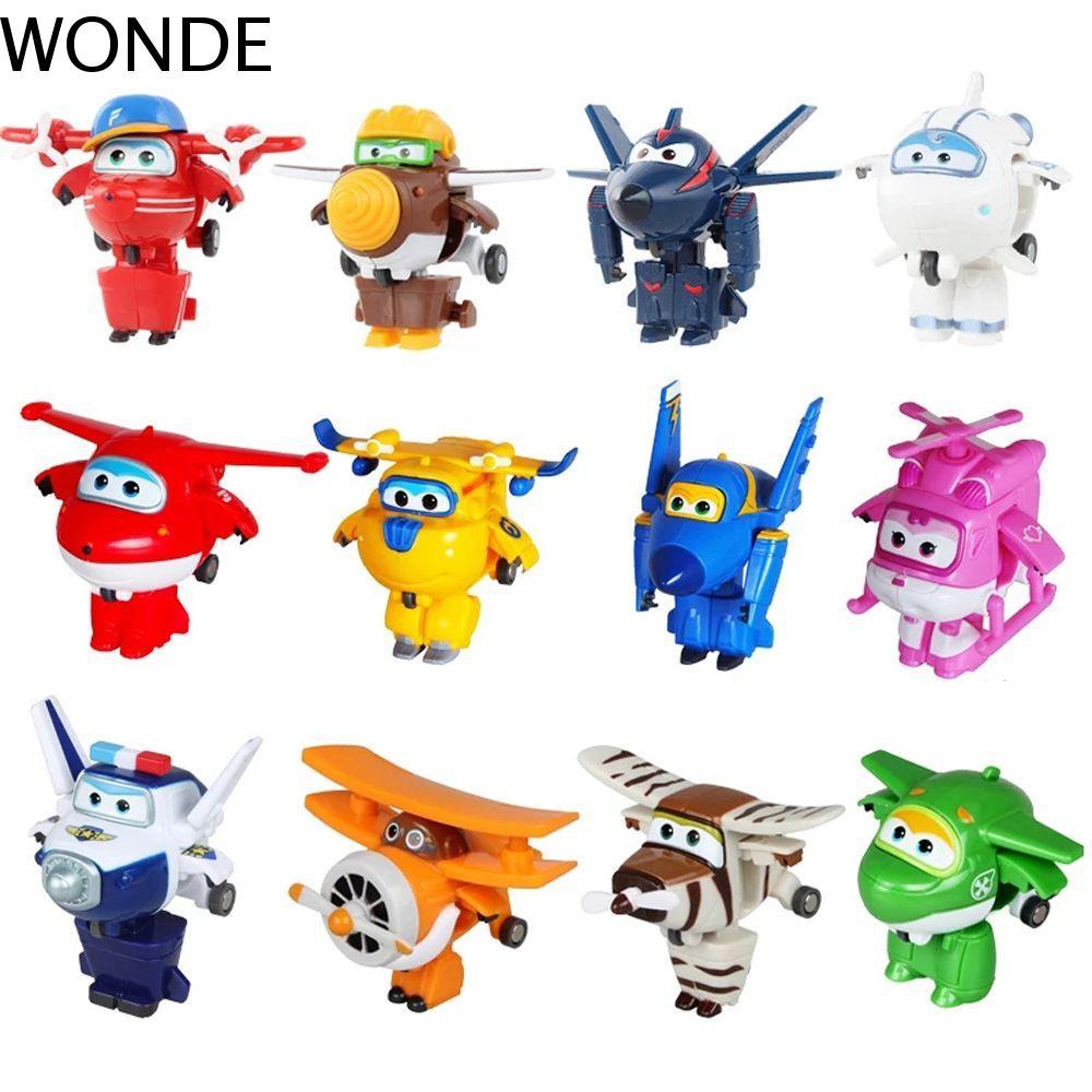 WONDE Super Wings Anime Hoạt Hình Biến Dạng Jett Dizzy Mini Nhân Vật Hành Động