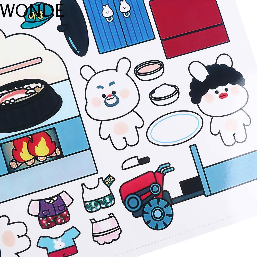 WONDE Sticker Games Sách yên tĩnh, Cửa hàng đồ ăn nhẹ Lẩu cay Đồ chơi tự làm thủ công, Anime Nhật Bả