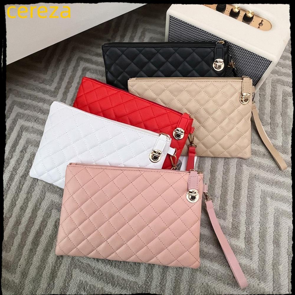 Ví nữ CEREZA, Ly hợp nữ thêu dung tích lớn, Túi đựng điện thoại di động PU thông thường Túi xách nữ