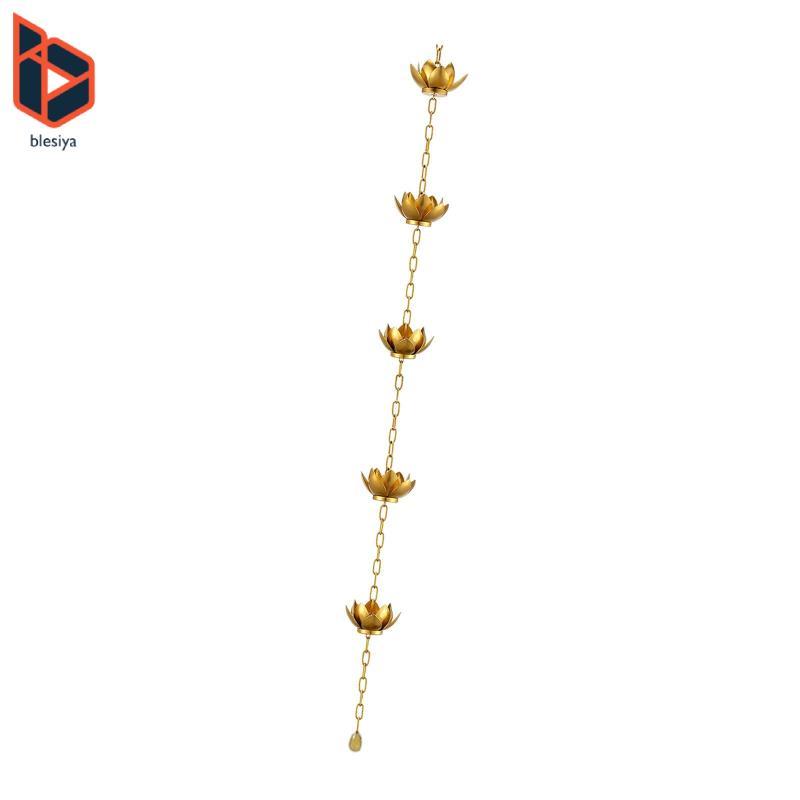 Blesiya Lotus Rain Chains cho Gutters Catcher Chain Collector Cups Pouring Cups Lotus