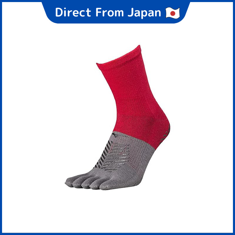 [Mizuno] Soccer Wear Zero Glide Short Socks 5-Toe Grip P2MX2510 Chinese Red 25.0-27.0 cm