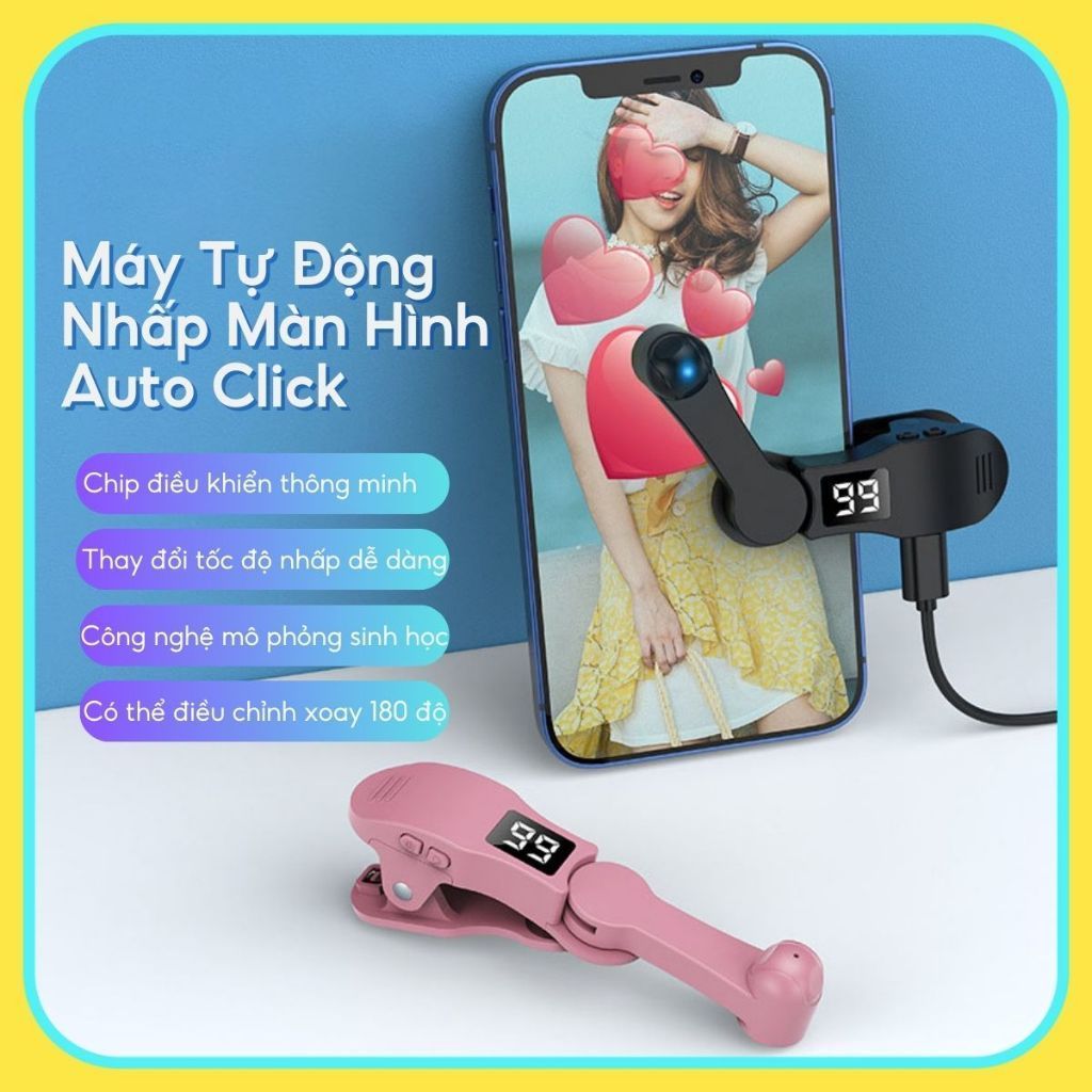 Máy tự động nhấp màn hình Auto Click B-02, tự động thả tim livestream, chơi game