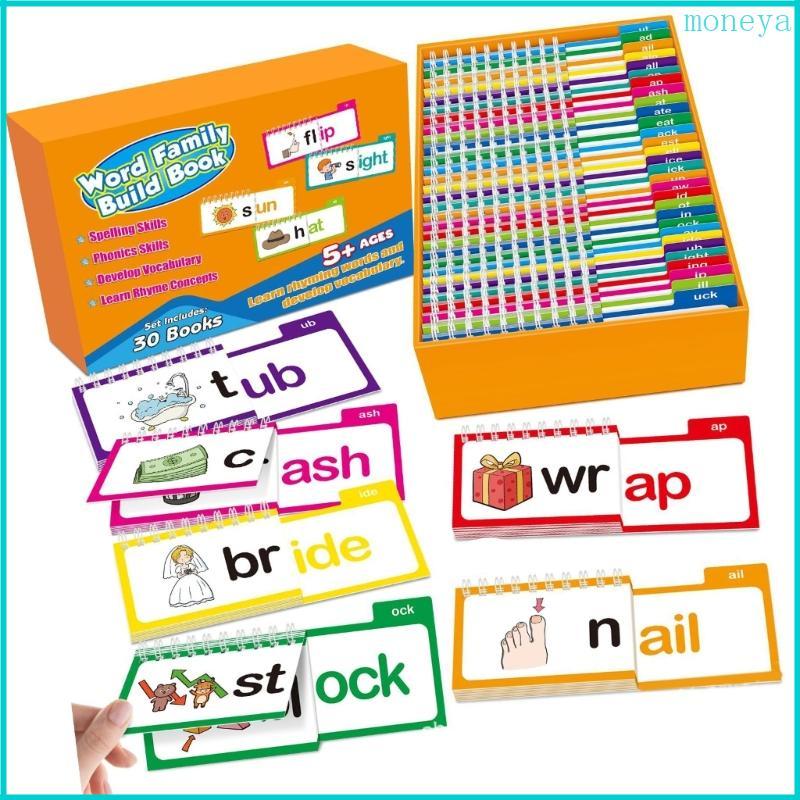 Mya Word Family Flip Books Phonics Flash Cards Đọc và Rhyme Flip Books cho trẻ em
