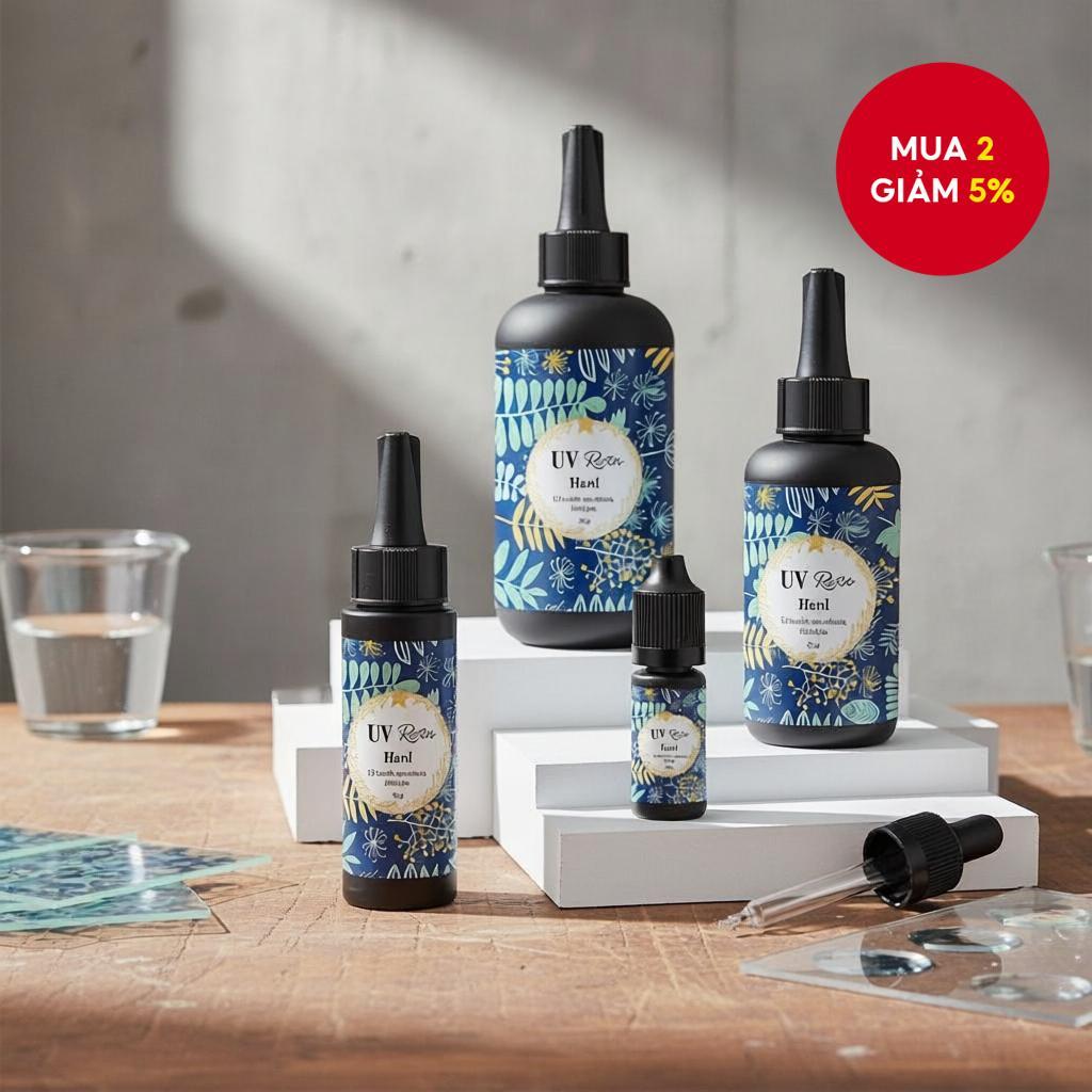 Long Vu Clear UV Resin - Bảo dưỡng nhanh, Chống vàng, 60g-100g