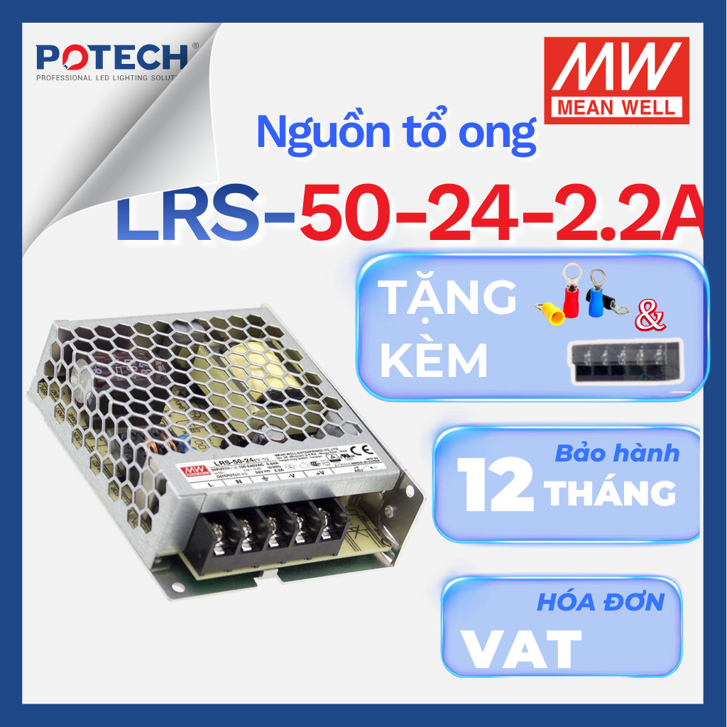[CHÍNH HÃNG] Bộ Nguồn tổ ong MEANWELL LRS-50-5, LRS-50-12, LRS-50-24, LRS-50-36, LRS-50-48