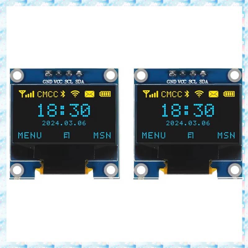 [R Q M U] 2 Mô-đun màn hình OLED 0,96 Inch IIC 128x64 SSD-1306 Màn hình LCD 3.3V-5V Xanh Vàng cho ES