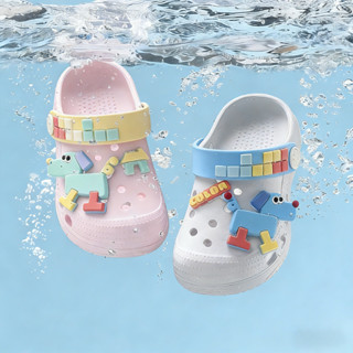 Cheerful Mario Clogs dép sục chó con robot bé trai chống trượt đi nước diy hoạt hình Puppy Dép mùa hè cho bé