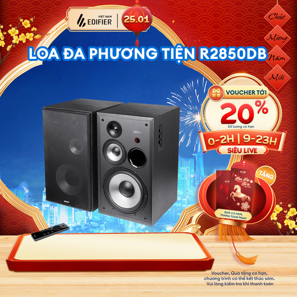 Loa BookShelf Đa Phương Tiện EDIFIER R2850DB - Công Suất Cực Đại 150W - Xử Lý Âm Thanh Chuyên Nghiệp