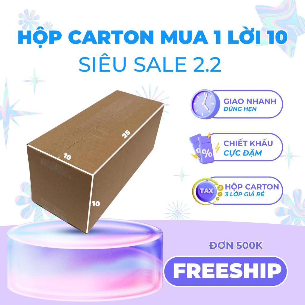 combo 50 cái hộp mã 25x10x10 hộp carton trơn không in